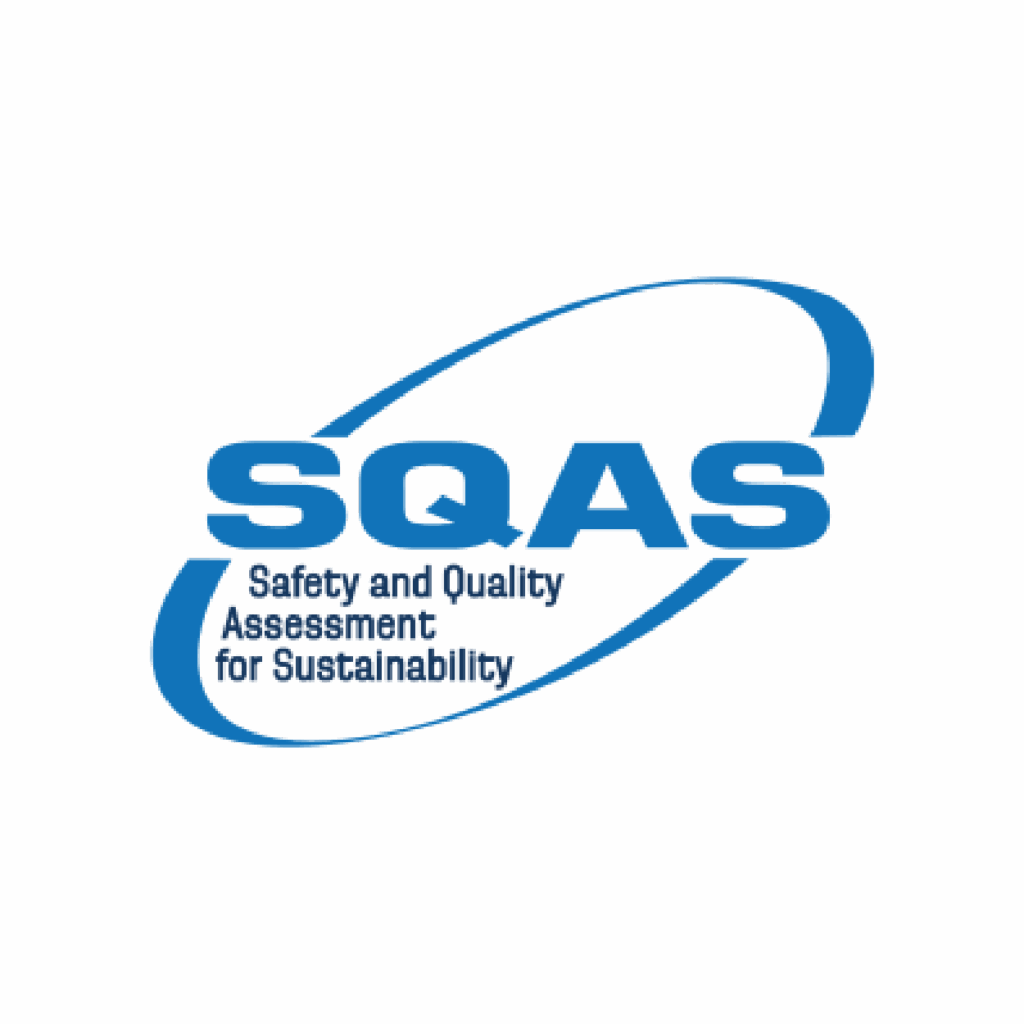 Logo des SQAS-Zertifikats für Safety and Quality Assessment for Sustainability.
